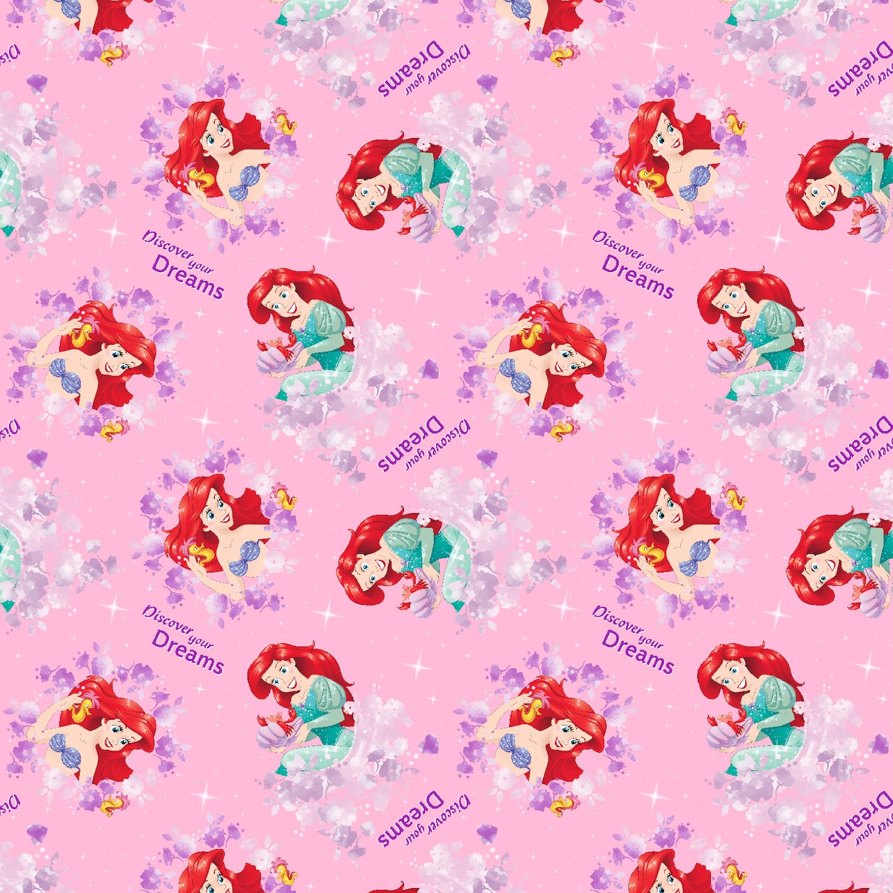 Disney® Princess Ariel Pink Discover Your Dreams Cotton Fabric